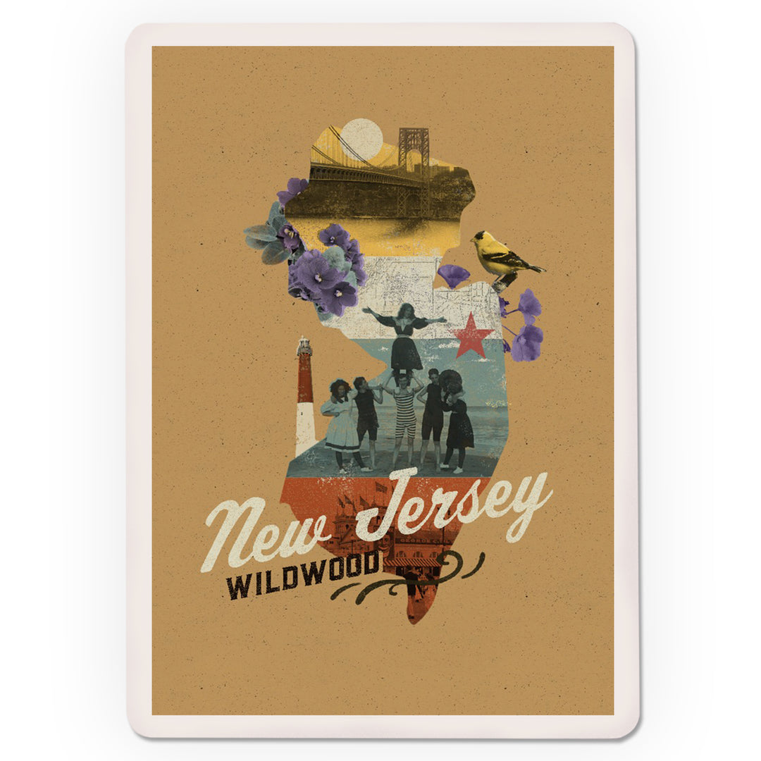 Playing Cards, Wildwood, New Jersey, State Photomontage, State Series, 52 Card Deck with Jokers in Box, Unique Art Cards Lantern Press 
