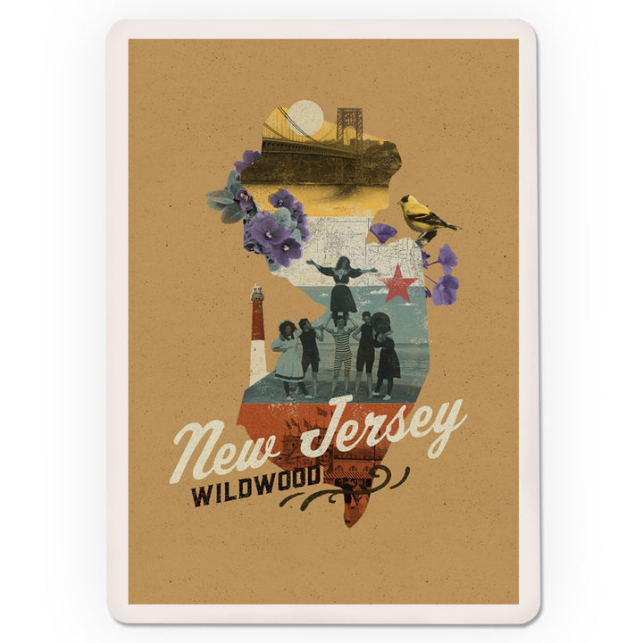Playing Cards, Wildwood, New Jersey, State Photomontage, State Series, 52 Card Deck with Jokers in Box, Unique Art Cards Lantern Press 