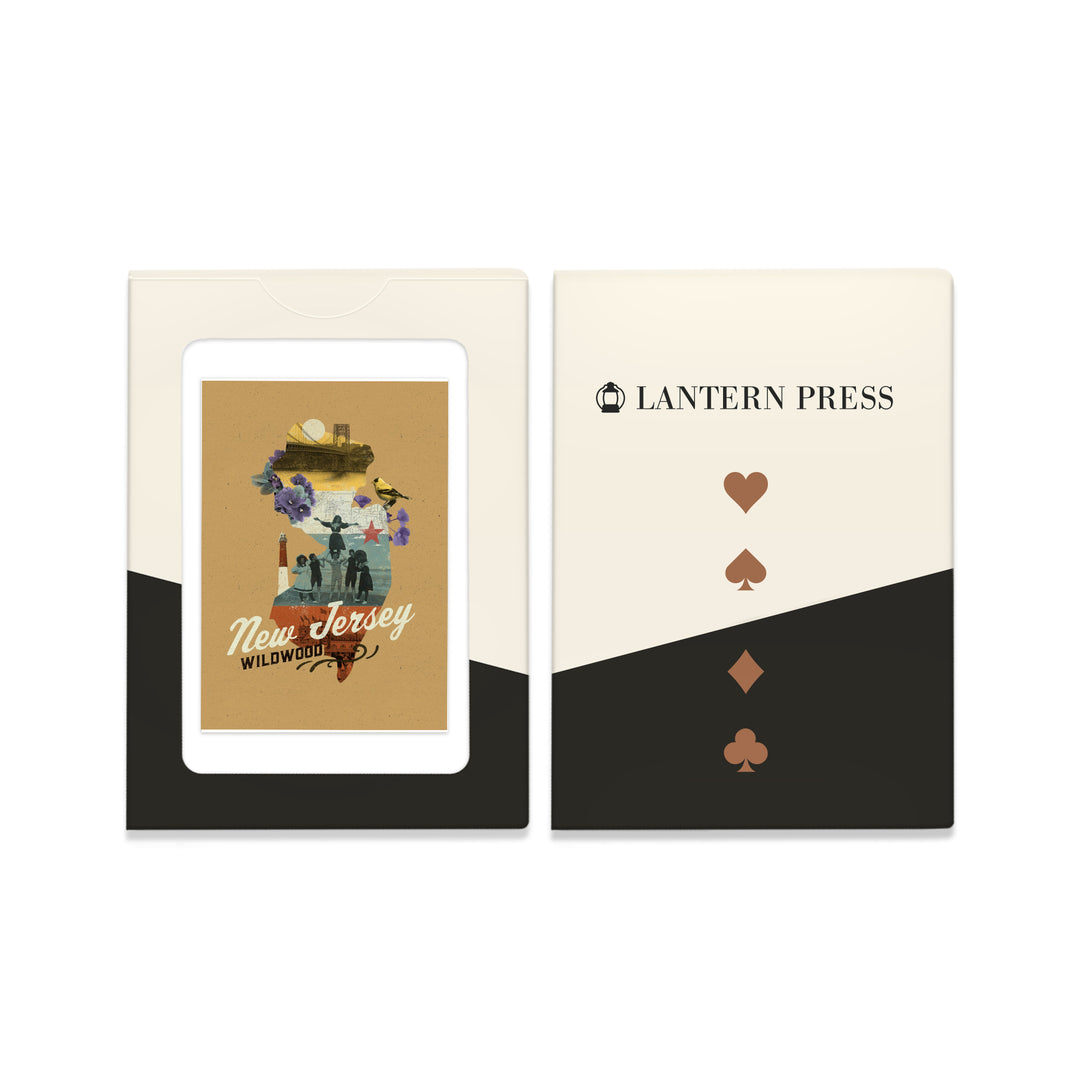 Playing Cards, Wildwood, New Jersey, State Photomontage, State Series, 52 Card Deck with Jokers in Box, Unique Art Cards Lantern Press 