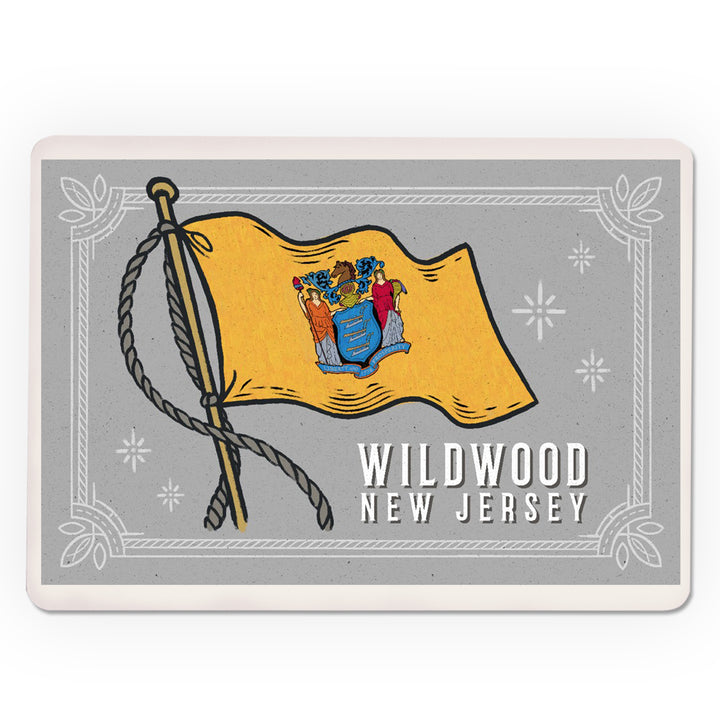 Playing Cards, Wildwood, New Jersey, Waving State Flag, State Series, 52 Card Deck with Jokers in Box, Unique Art Cards Lantern Press 