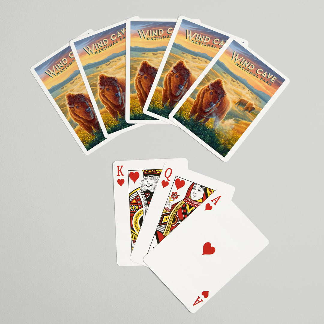 Playing Cards, Wind Cave National Park, South Dakota, Oil Painting, 52 Card Deck with Jokers in Box, Unique Art Cards Lantern Press 