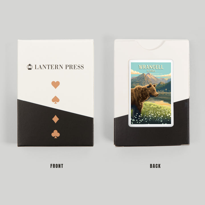 Playing Cards, Wrangell, Alaska, Painterly, Bear, 52 Card Deck with Jokers in Box, Unique Art Cards Lantern Press 