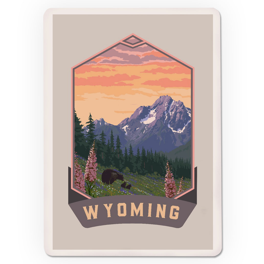 Playing Cards, Wyoming, Bear and Spring Flowers, Painterly, Contour, 52 Card Deck with Jokers in Box, Unique Art Cards Lantern Press 