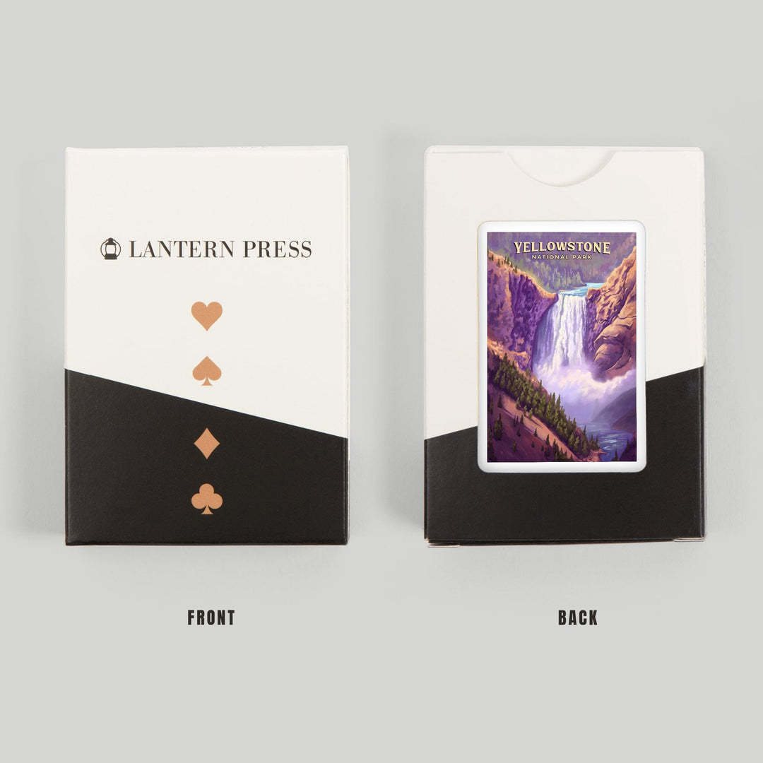Playing Cards, Yellowstone National Park, Wyoming, Oil Painting, Yellowstone Falls, 52 Card Deck with Jokers in Box, Unique Art Cards Lantern Press 