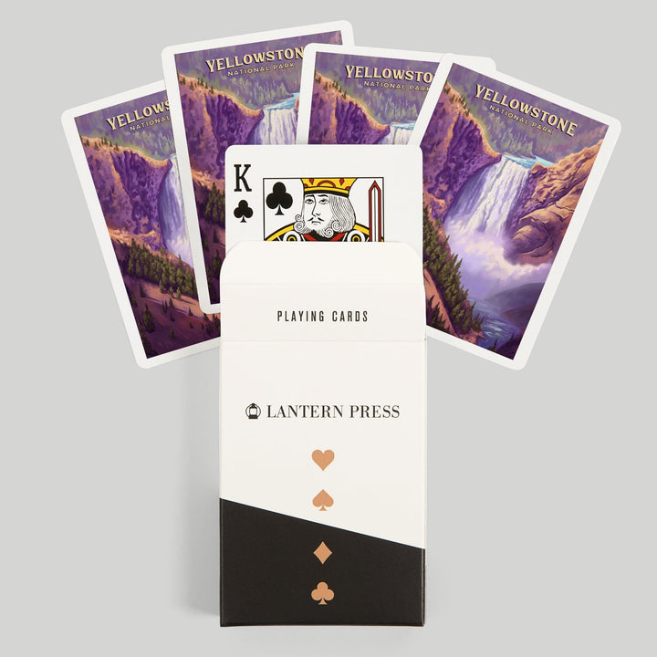 Playing Cards, Yellowstone National Park, Wyoming, Oil Painting, Yellowstone Falls, 52 Card Deck with Jokers in Box, Unique Art Cards Lantern Press 