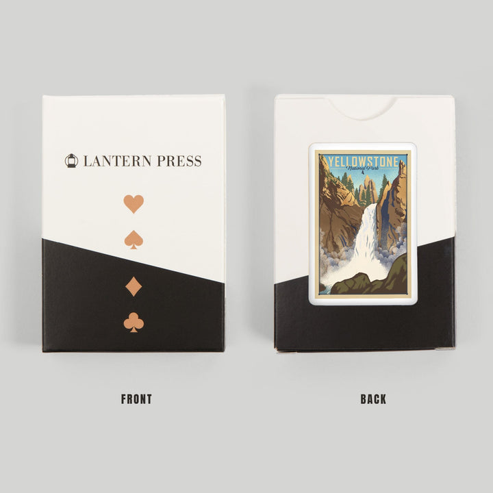 Playing Cards, Yellowstone National Park, Wyoming, Tower Falls, Lithograph National Park Series, 52 Card Deck with Jokers in Box, Unique Art Cards Lantern Press 