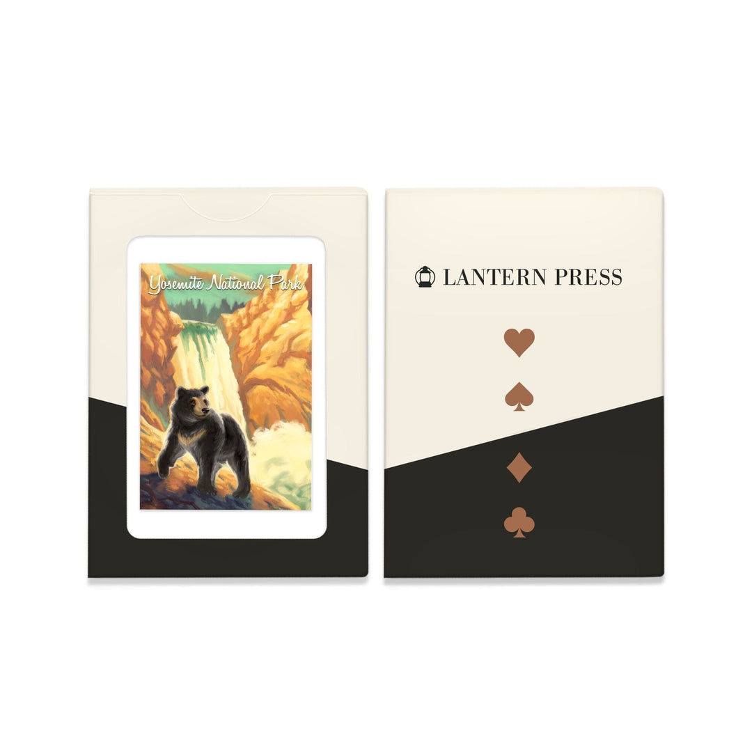Playing Cards, Yosemite National Park, California, Black Bear, Falls, Oil Painting, 52 Card Deck with Jokers in Box, Unique Art Cards Lantern Press 