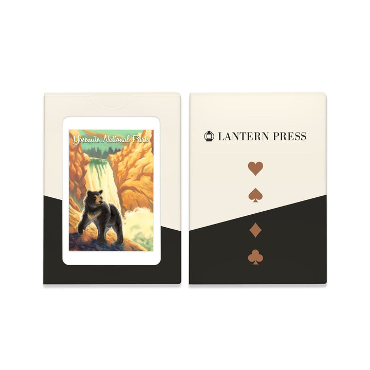 Playing Cards, Yosemite National Park, California, Black Bear, Falls, Oil Painting, 52 Card Deck with Jokers in Box, Unique Art Cards Lantern Press 