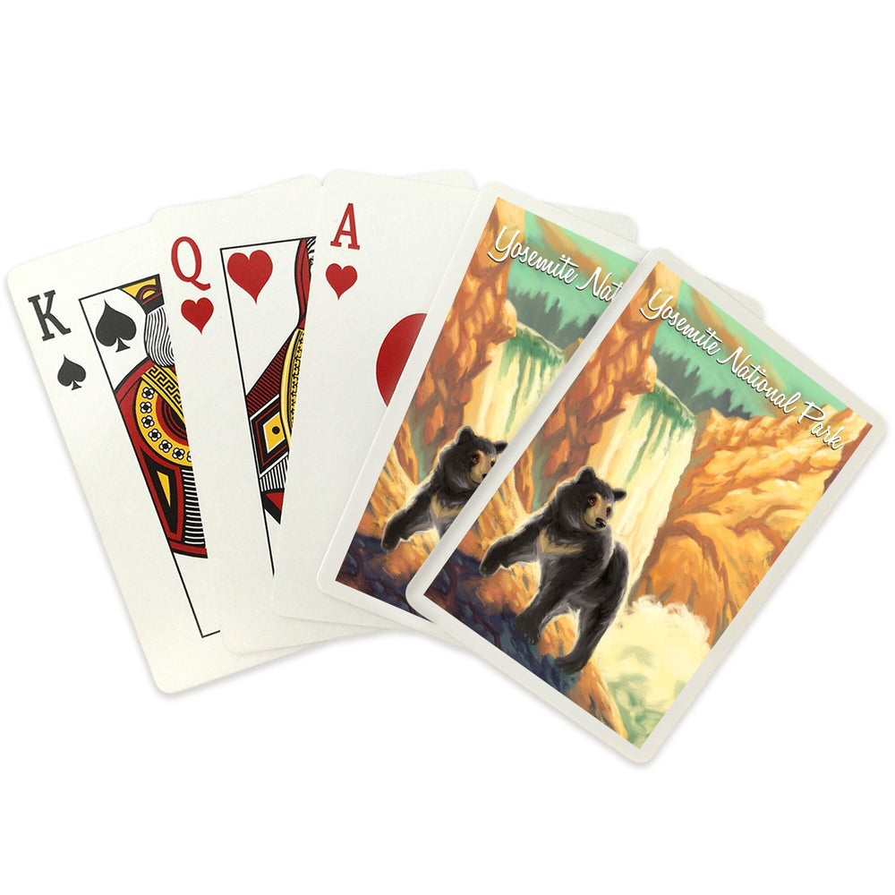 Playing Cards, Yosemite National Park, California, Black Bear, Falls, Oil Painting, 52 Card Deck with Jokers in Box, Unique Art Cards Lantern Press 
