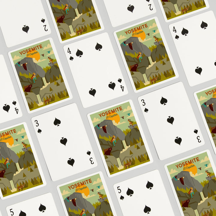 Playing Cards, Yosemite National Park, California, El Capitan, Geometric National Park Series, 52 Card Deck with Jokers in Box, Unique Art Cards Lantern Press 