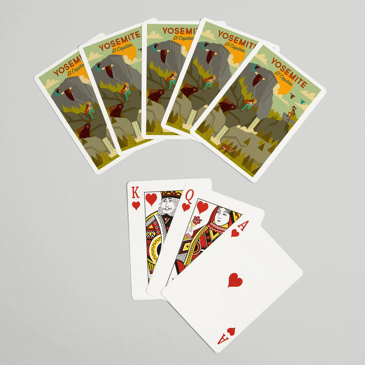 Playing Cards, Yosemite National Park, California, El Capitan, Geometric National Park Series, 52 Card Deck with Jokers in Box, Unique Art Cards Lantern Press 