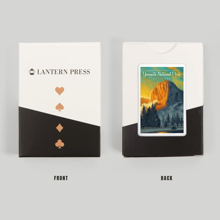 Playing Cards, Yosemite National Park, California, El Capitan, Oil Painting, 52 Card Deck with Jokers in Box, Unique Art Cards Lantern Press 