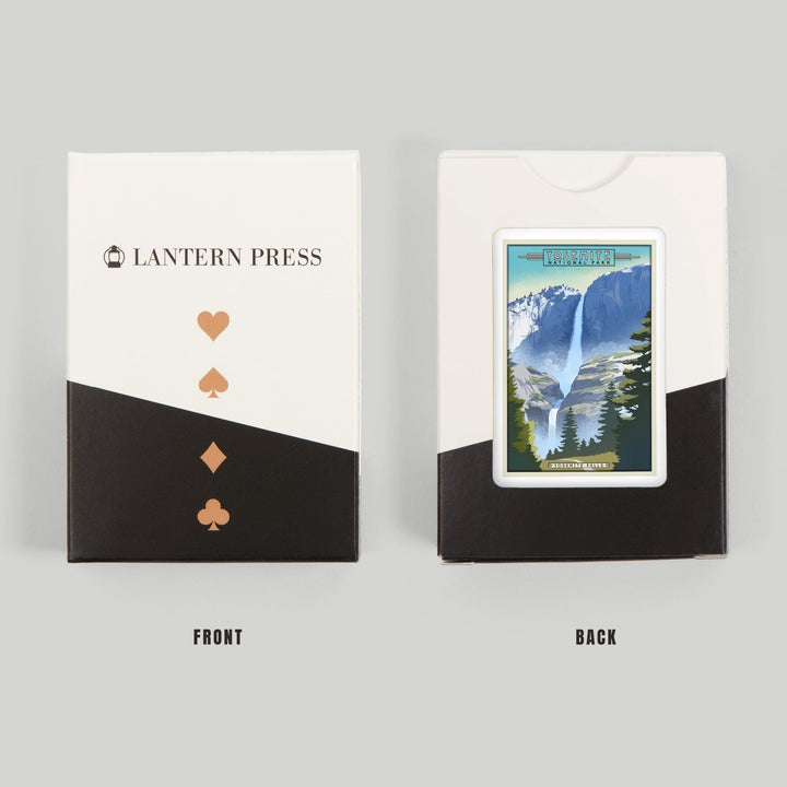 Playing Cards, Yosemite National Park, California, Falls, Lithograph National Park Series, 52 Card Deck with Jokers in Box, Unique Art Cards Lantern Press 