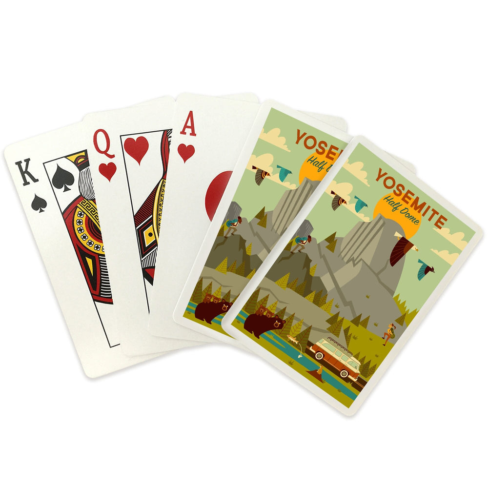 Playing Cards, Yosemite National Park, California, Half Dome, Geometric National Park Series, 52 Card Deck with Jokers in Box, Unique Art Cards Lantern Press 