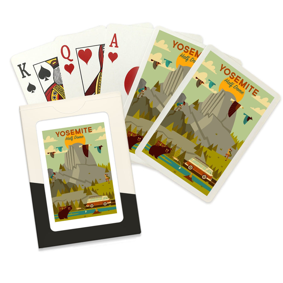 Playing Cards, Yosemite National Park, California, Half Dome, Geometric National Park Series, 52 Card Deck with Jokers in Box, Unique Art Cards Lantern Press 