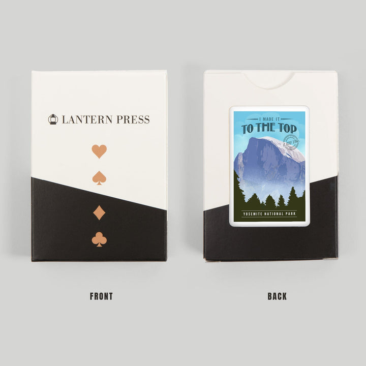 Playing Cards, Yosemite National Park, California, I Made it to the Top, Half Dome, Lithograph, 52 Card Deck with Jokers in Box, Unique Art Cards Lantern Press 