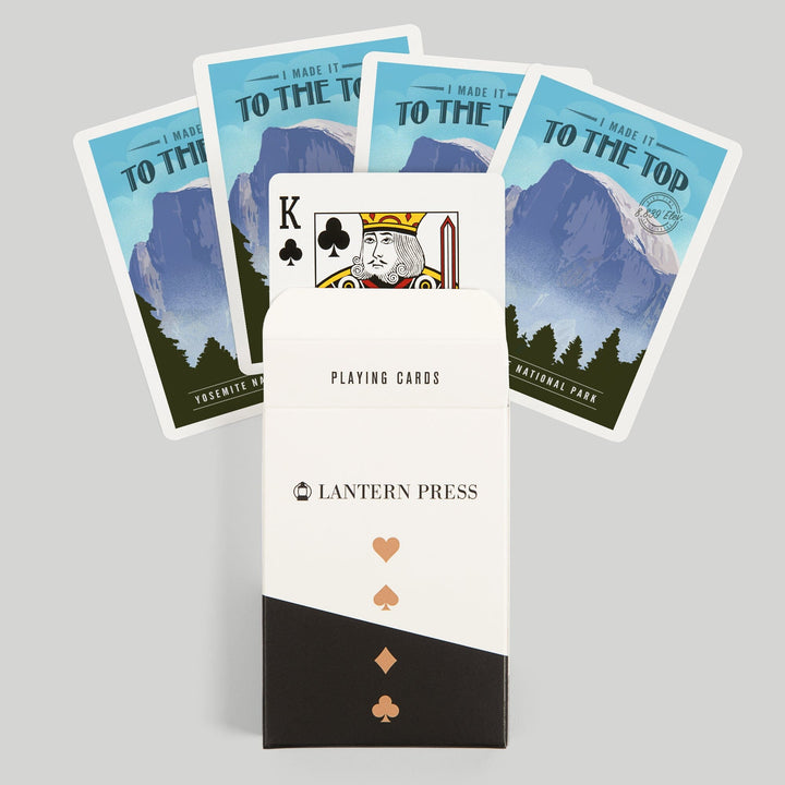 Playing Cards, Yosemite National Park, California, I Made it to the Top, Half Dome, Lithograph, 52 Card Deck with Jokers in Box, Unique Art Cards Lantern Press 