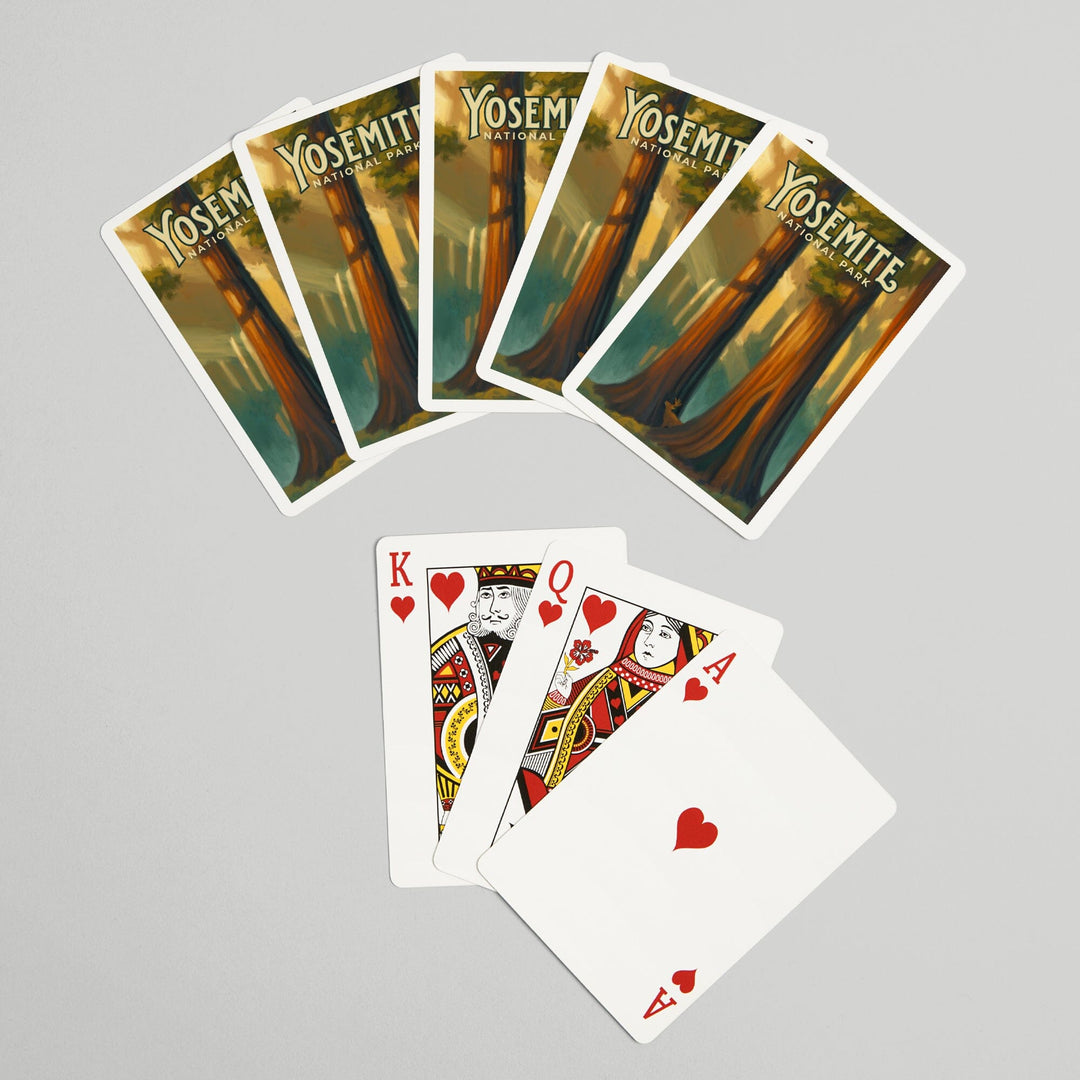 Playing Cards, Yosemite National Park, California, Oil Painting, 52 Card Deck with Jokers in Box, Unique Art Cards Lantern Press 