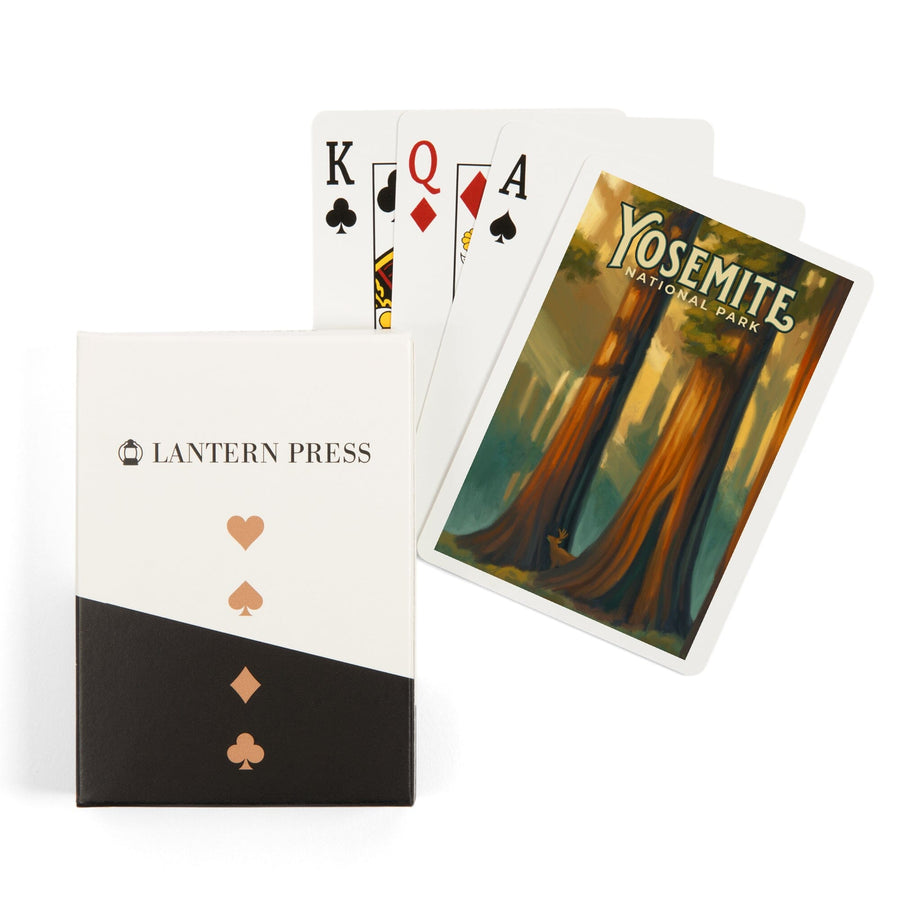 Playing Cards, Yosemite National Park, California, Oil Painting, 52 Card Deck with Jokers in Box, Unique Art Cards Lantern Press 