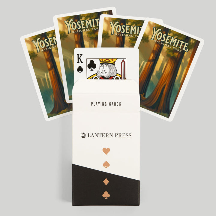 Playing Cards, Yosemite National Park, California, Oil Painting, 52 Card Deck with Jokers in Box, Unique Art Cards Lantern Press 