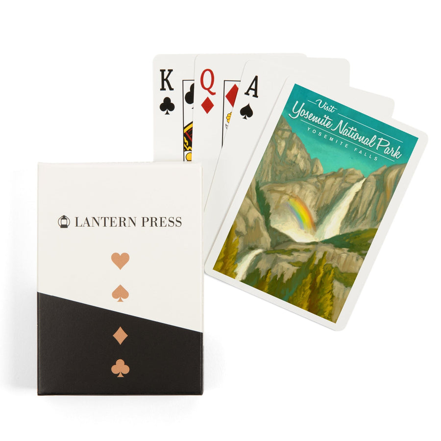 Playing Cards, Yosemite National Park, California, Visit Yosemite Falls, Oil Painting, 52 Card Deck with Jokers in Box, Unique Art Cards Lantern Press 
