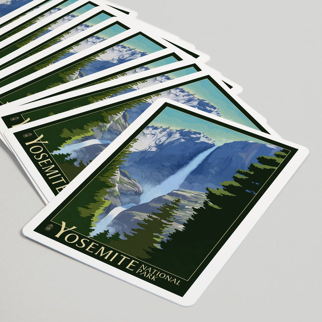 Playing Cards, Yosemite National Park, California, Yosemite Falls, Lithography, 52 Card Deck with Jokers in Box, Unique Art Cards Lantern Press 