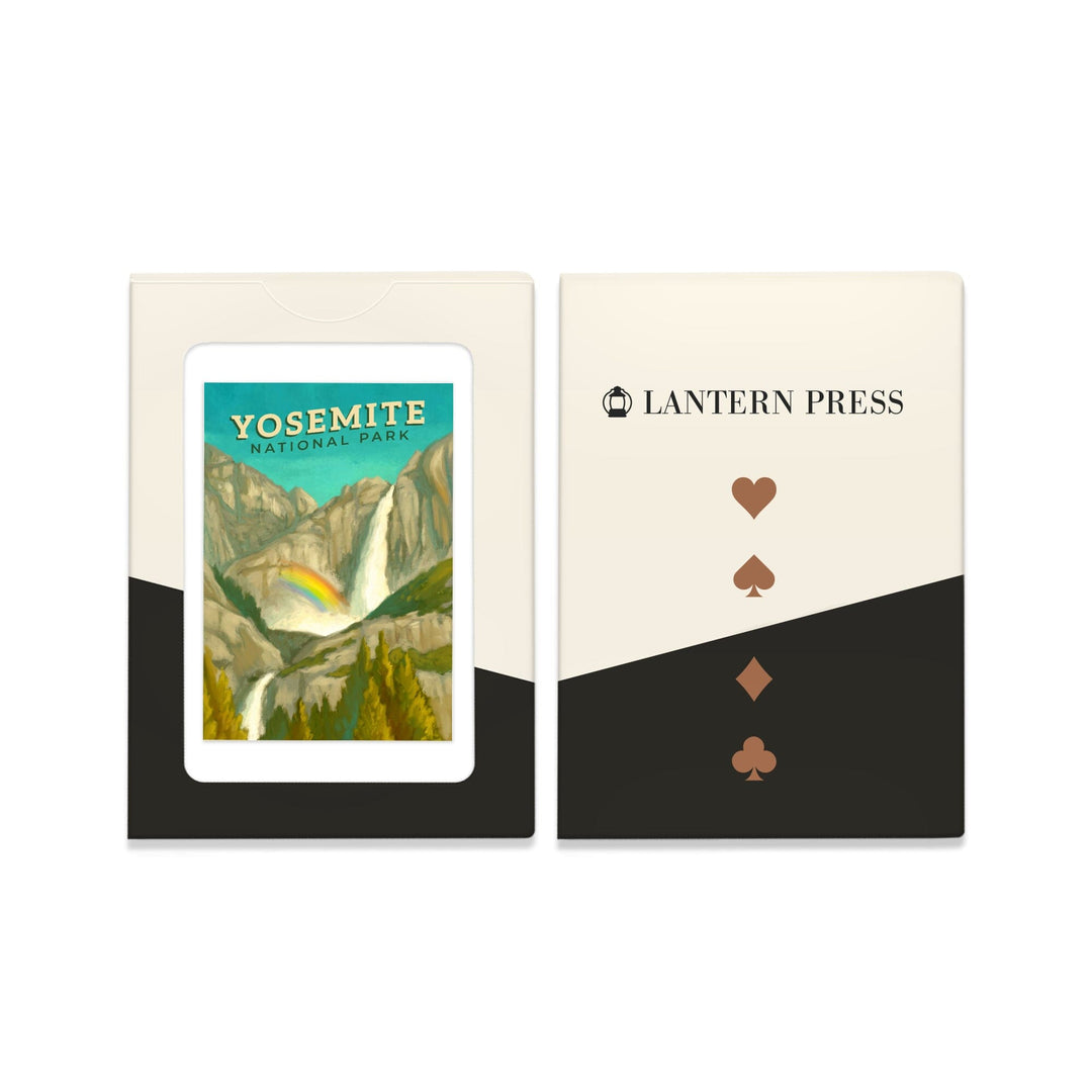 Playing Cards, Yosemite National Park, California, Yosemite Falls, Oil Painting, 52 Card Deck with Jokers in Box, Unique Art Cards Lantern Press 