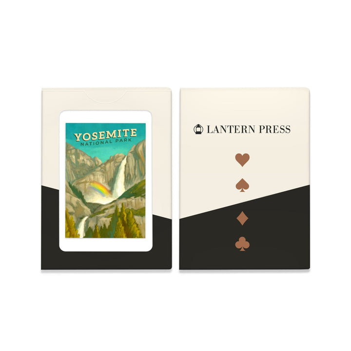 Playing Cards, Yosemite National Park, California, Yosemite Falls, Oil Painting, 52 Card Deck with Jokers in Box, Unique Art Cards Lantern Press 