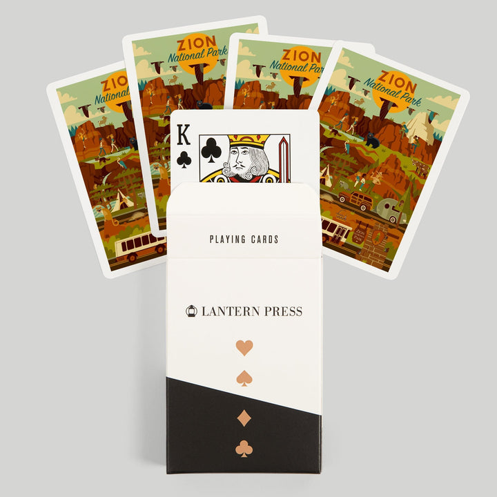 Playing Cards, Zion National Park, Geometric National Park Series, 52 Card Deck with Jokers in Box, Unique Art Cards Lantern Press 