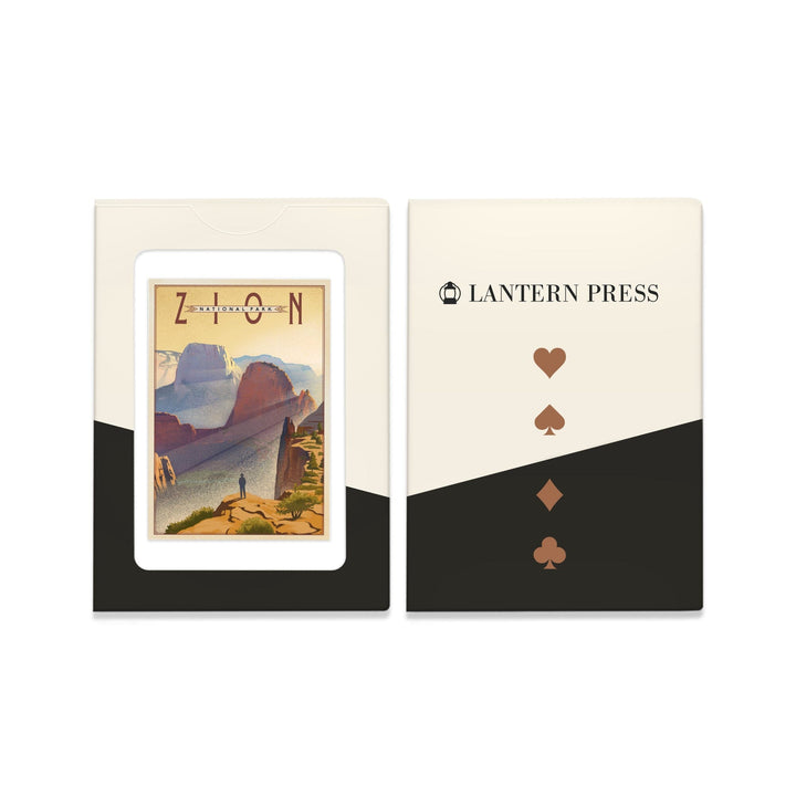 Playing Cards, Zion National Park, Lithograph, 52 Card Deck with Jokers in Box, Unique Art Cards Lantern Press 