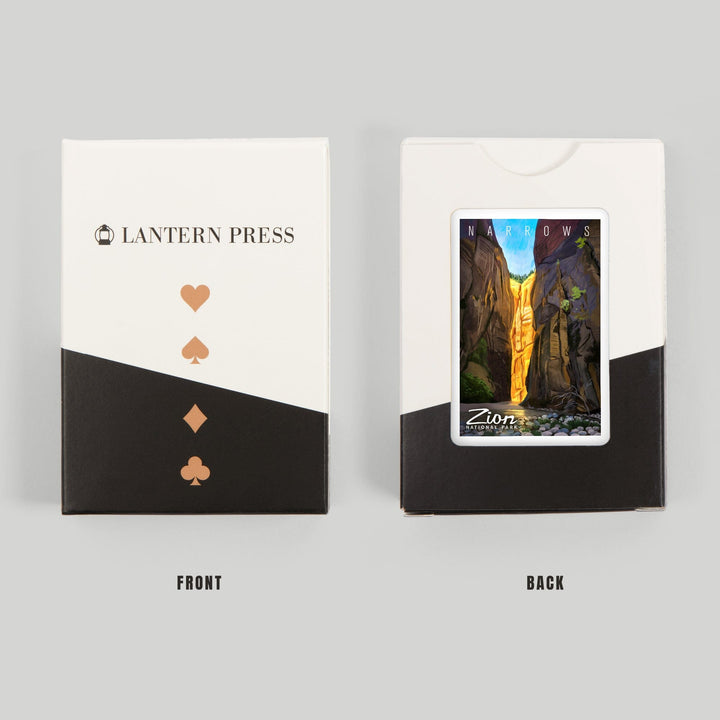 Playing Cards, Zion National Park, Utah, Narrows, Oil Painting, 52 Card Deck with Jokers in Box, Unique Art Cards Lantern Press 