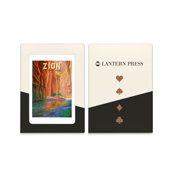 Playing Cards, Zion National Park, Utah, The Narrows, Oil Painting, 52 Card Deck with Jokers in Box, Unique Art Cards Lantern Press 