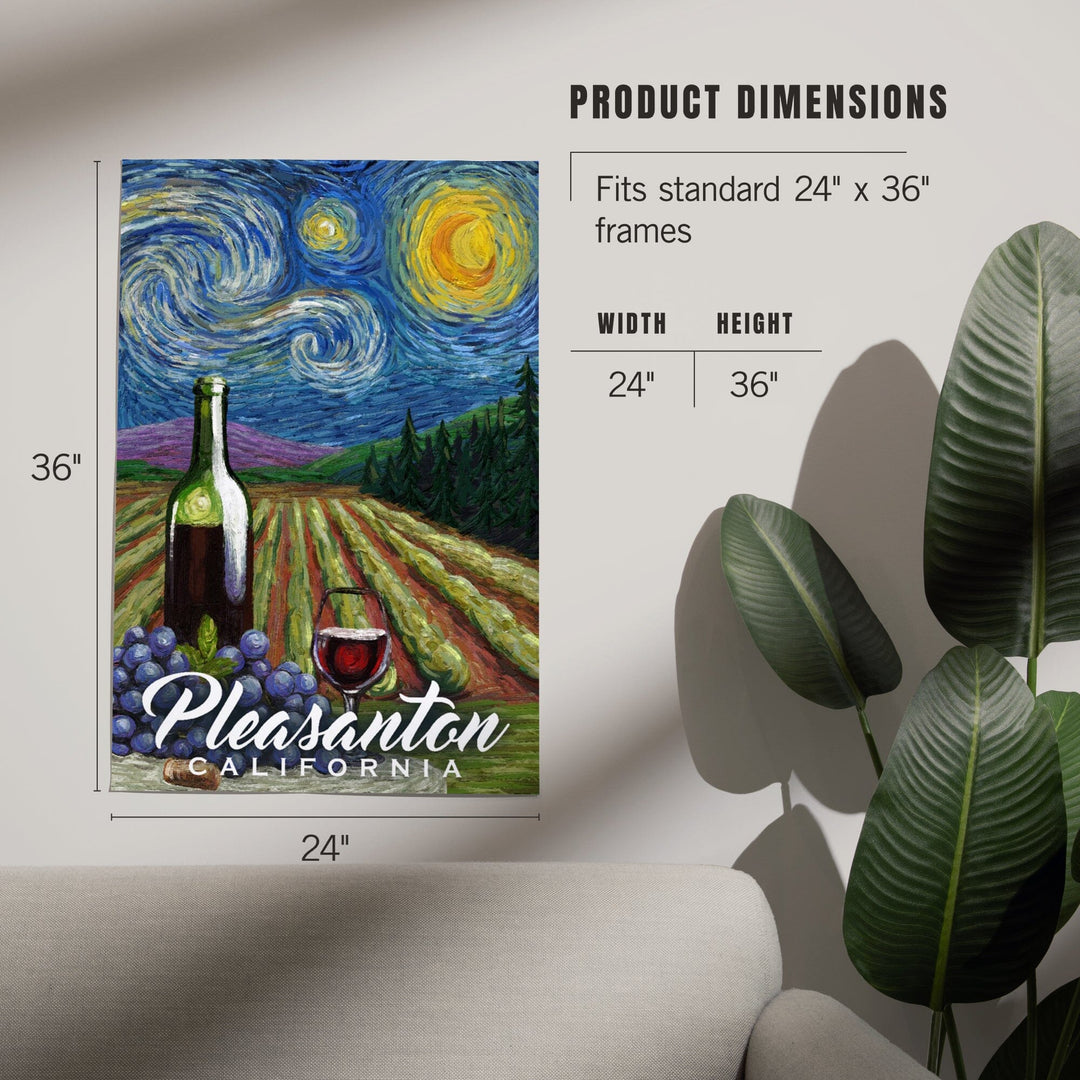Pleasanton, California, Vineyard, Starry Night, Art & Giclee Prints Art Lantern Press 
