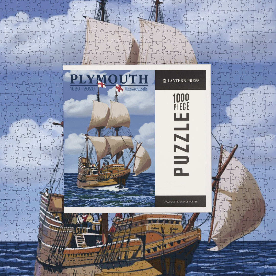 Plymouth, Massachusetts, 1620-2020, Mayflower, Jigsaw Puzzle Puzzle Lantern Press 