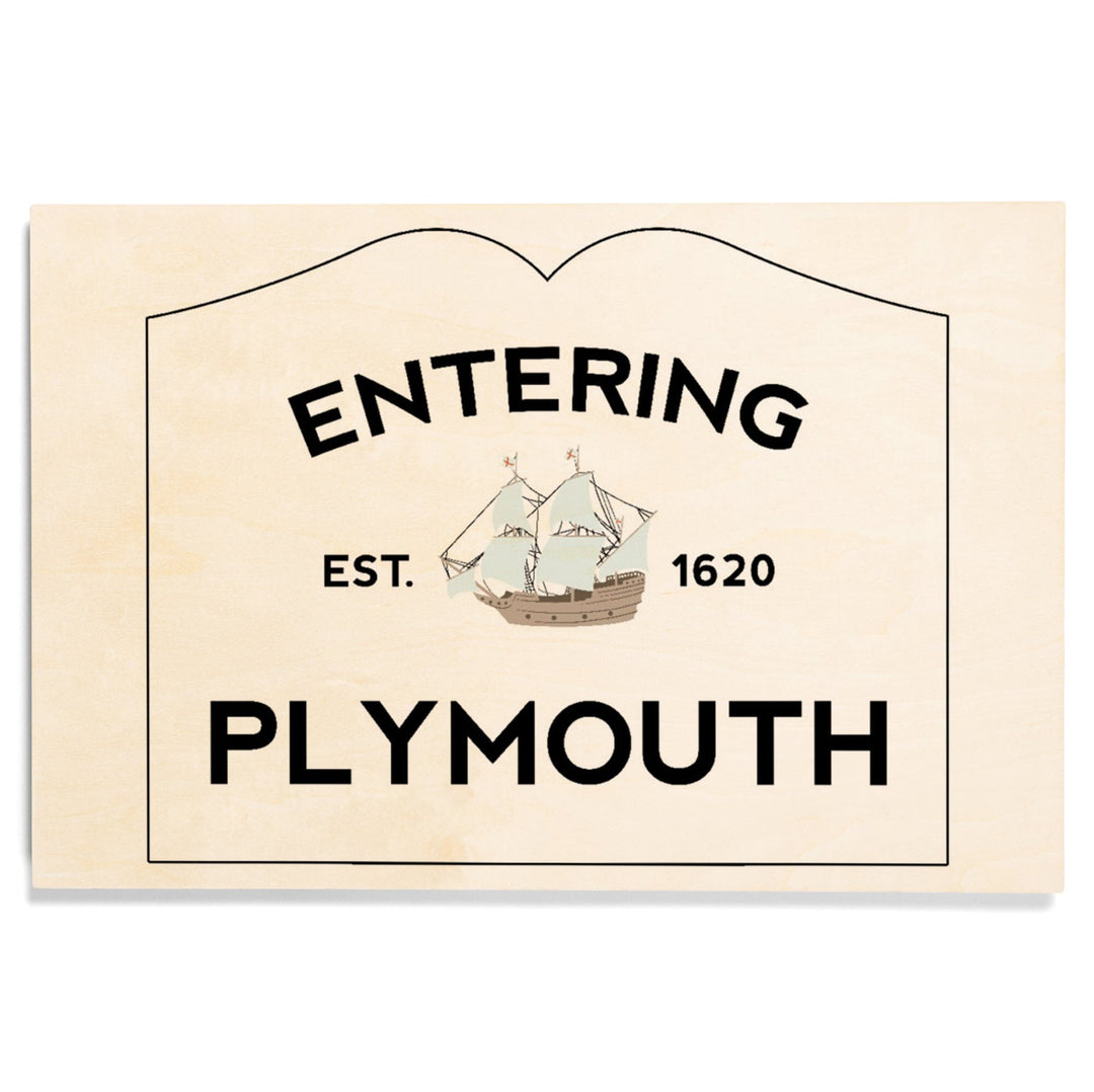 Plymouth, Massachusetts, Entering Plymouth, Weather Vane, Lantern Press Artwork, Wood Signs and Postcards Wood Lantern Press 