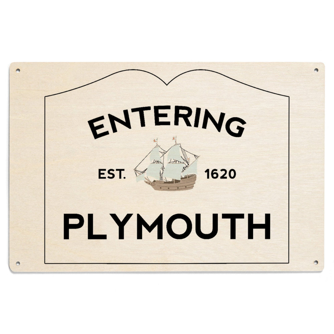 Plymouth, Massachusetts, Entering Plymouth, Weather Vane, Lantern Press Artwork, Wood Signs and Postcards Wood Lantern Press 