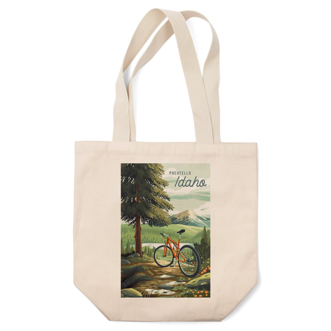 Pocatello, Idaho, Off To Wander, Cycling with Mountains, Tote Bag Totes Lantern Press 