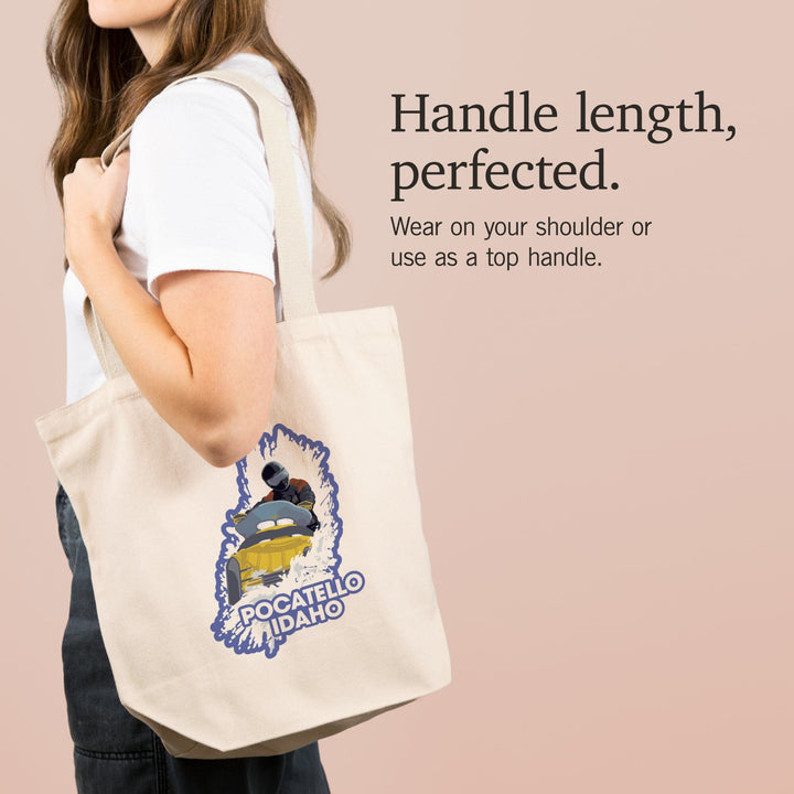 Pocatello, Idaho, Snowmobile Scene,, Tote Bag Totes Lantern Press 