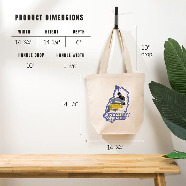 Pocatello, Idaho, Snowmobile Scene,, Tote Bag Totes Lantern Press 