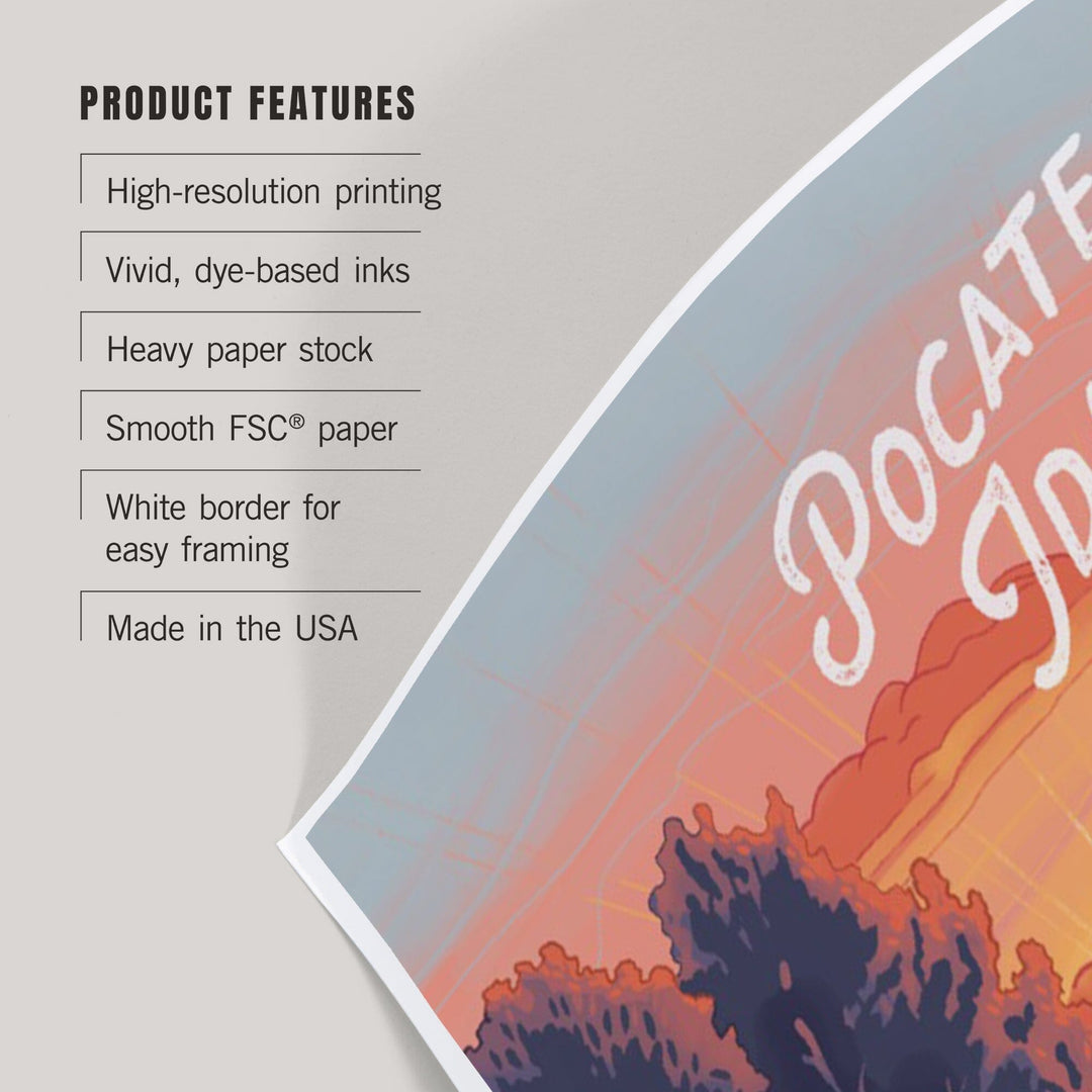 Pocatello, Idaho, This is Living, Fishing with Hills, Art & Giclee Prints Art Lantern Press 