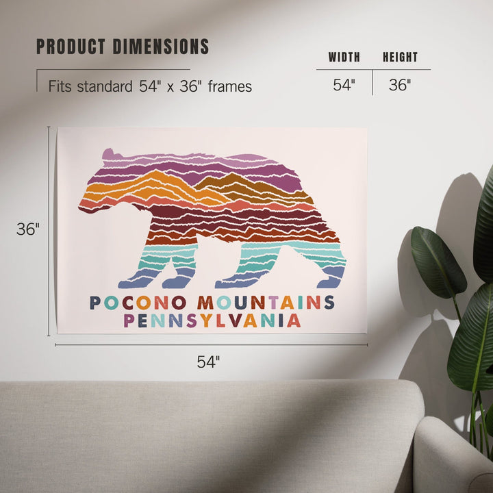 Pocono Mountains, Pennsylvania, Bear, Light Background, Art & Giclee Prints Art Lantern Press 