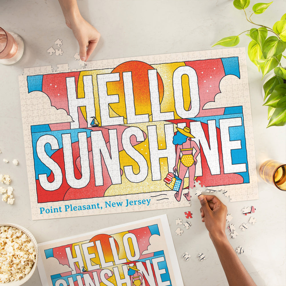 Point Pleasant Beach, New Jersey, 70s Sunshine Collection, Hello Sunshine, Jigsaw Puzzle Puzzle Lantern Press 