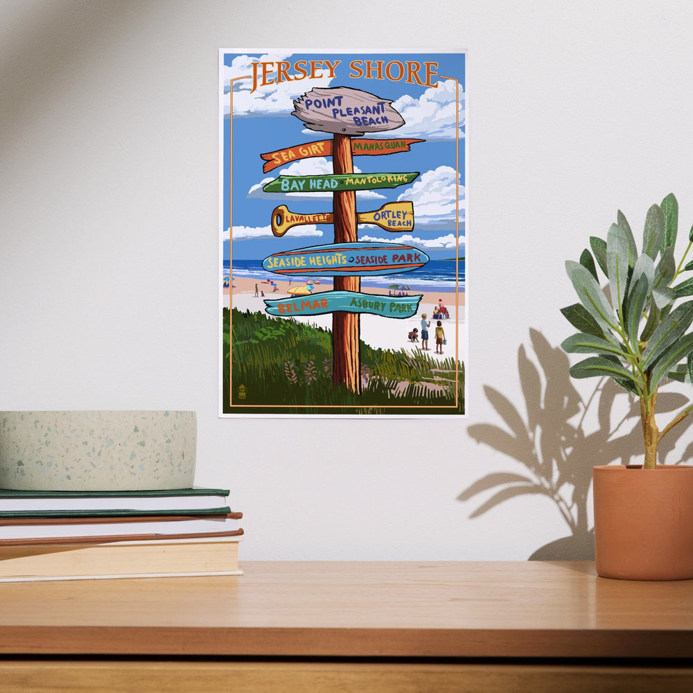 Point Pleasant Beach, New Jersey, Destinations Sign, Art & Giclee Prints Art Lantern Press 