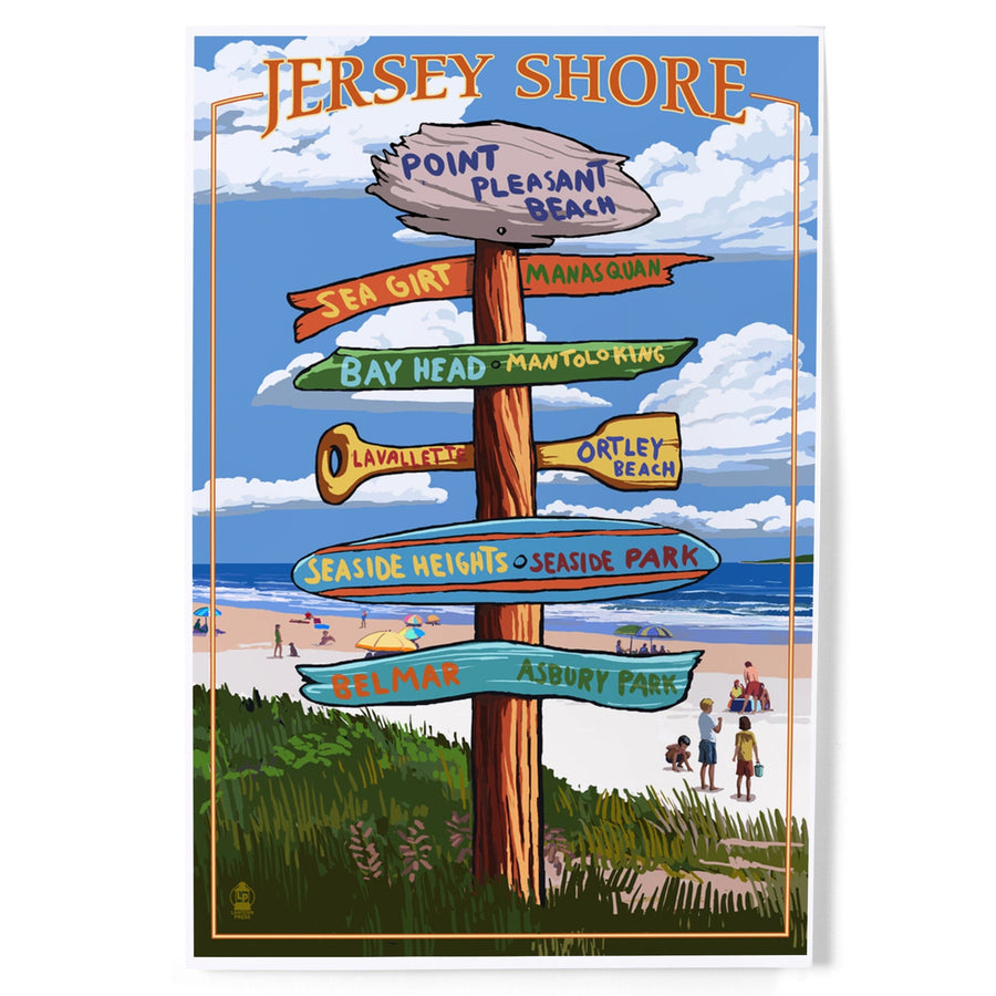 Point Pleasant Beach, New Jersey, Destinations Sign, Art & Giclee Prints Art Lantern Press 