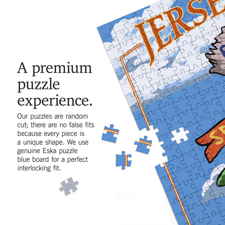 Point Pleasant Beach, New Jersey, Destinations Sign, Jigsaw Puzzle Puzzle Lantern Press 