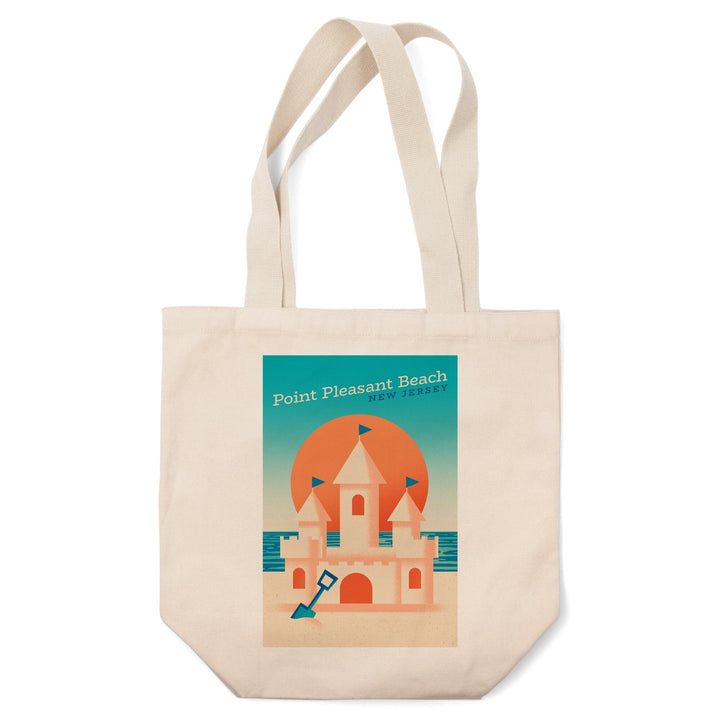 Point Pleasant Beach, New Jersey, Sun-faded Shoreline Collection, Sand Castle on Beach, Tote Bag Totes Lantern Press 