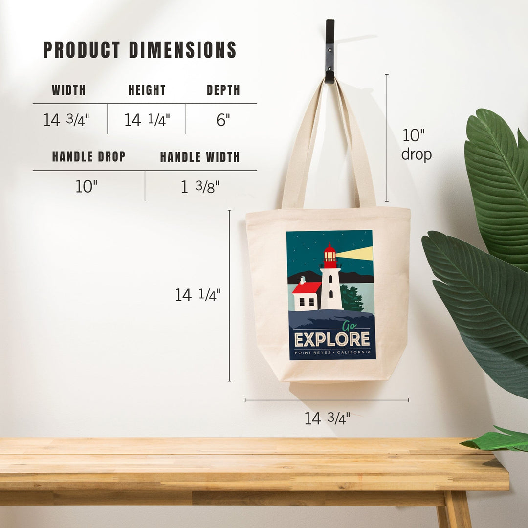 Point Reyes, California, Go Explore, Tote Bag Totes Lantern Press 