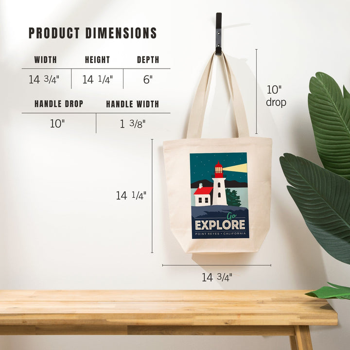 Point Reyes, California, Go Explore, Tote Bag Totes Lantern Press 