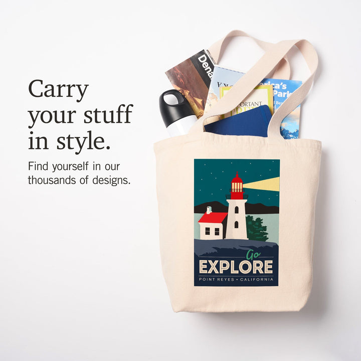 Point Reyes, California, Go Explore, Tote Bag Totes Lantern Press 