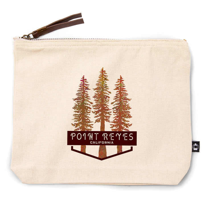 Point Reyes, California, Redwoods,, Organic Cotton Zipper Pouch, Go Bag Totes Lantern Press 